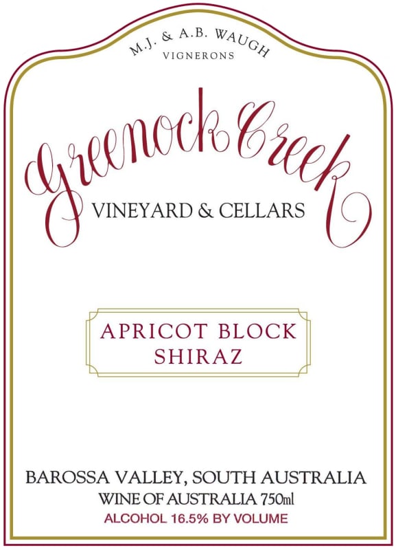 Greenock Creek Apricot Block Shiraz 2006 Front Label
