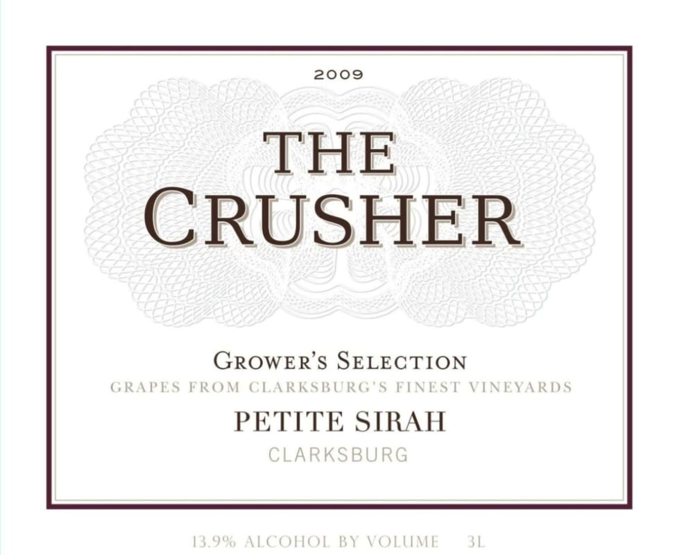 The Crusher Petite Sirah 2009 Front Label