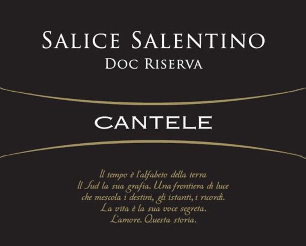 Cantele Salice Salentino Riserva 2013 Front Label