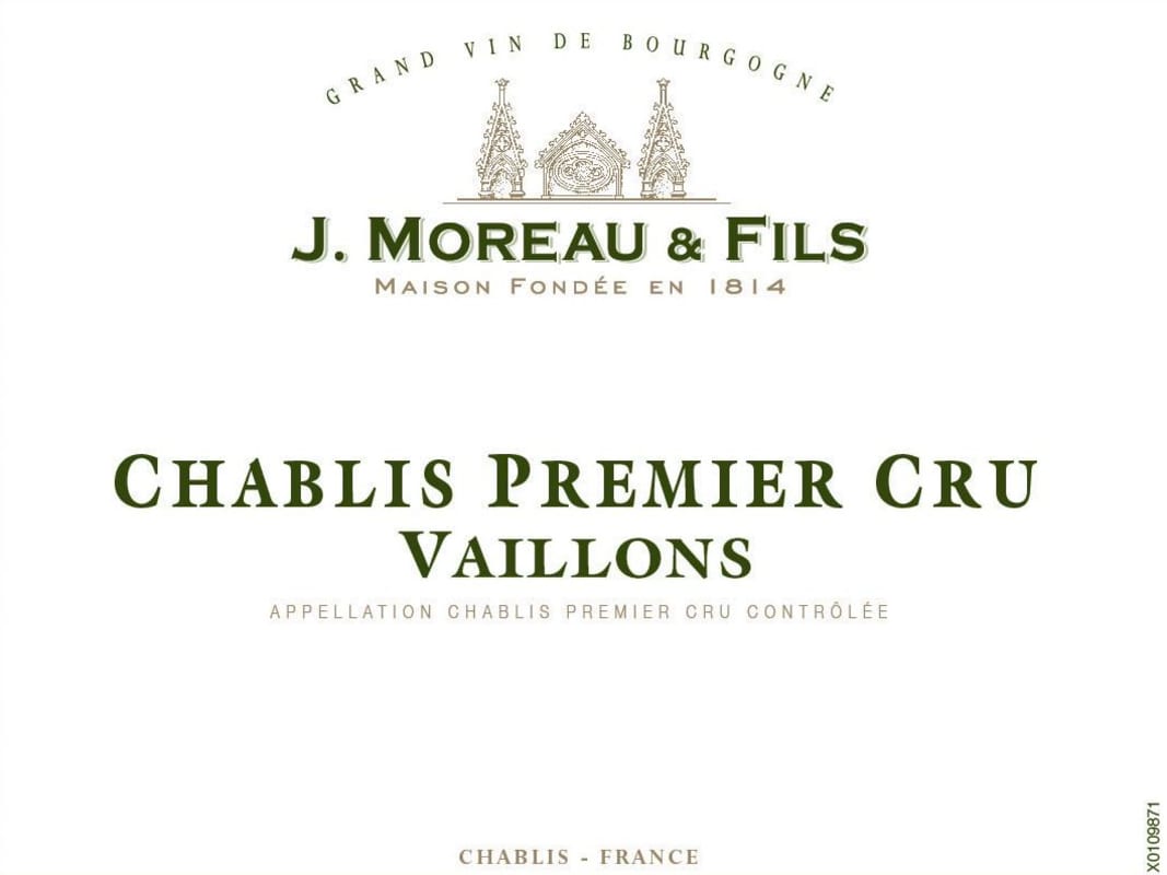 J. Moreau & Fils Chablis Vaillons Premier Cru 2011 Front Label