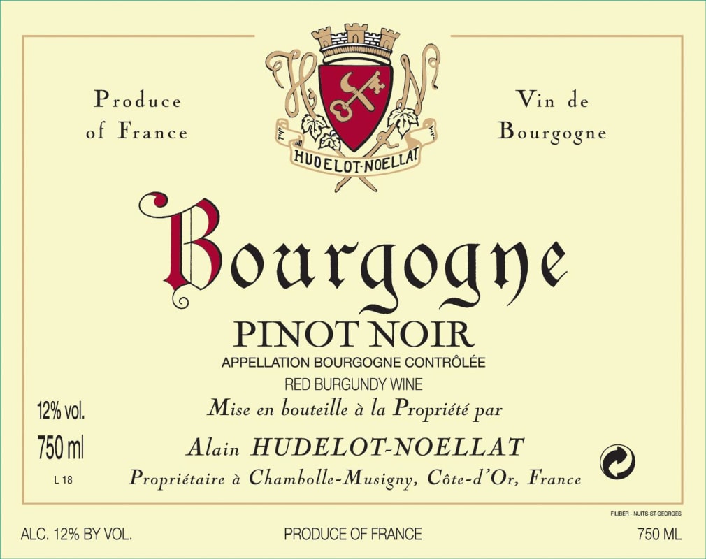 Hudelot-Noellat Bourgogne Rouge 2008 Front Label