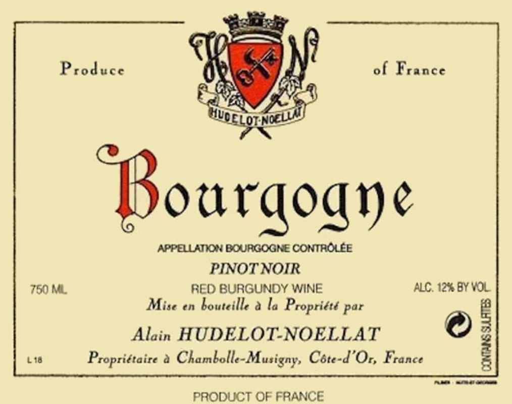 Hudelot-Noellat Bourgogne Rouge 2011 Front Label