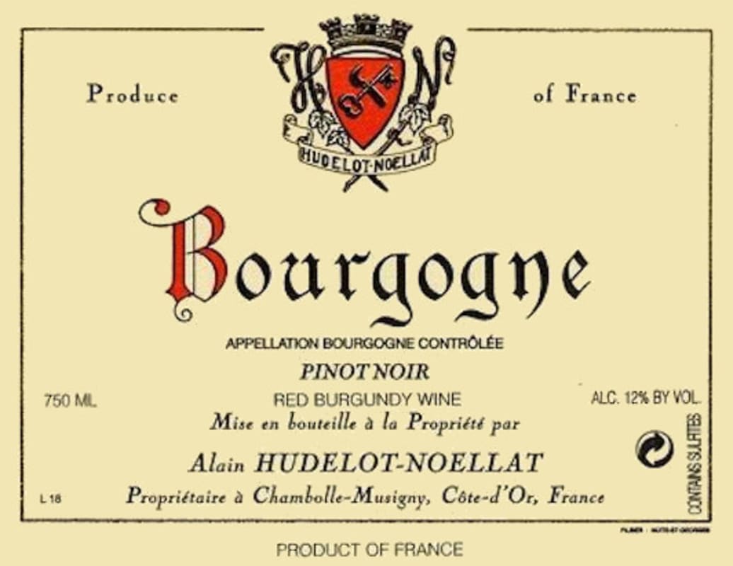 Hudelot-Noellat Bourgogne Rouge 2010 Front Label