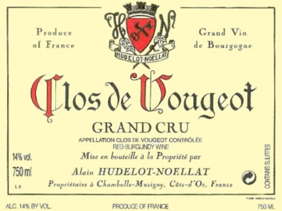 Hudelot-Noellat Clos Vougeot Grand Cru 2013 Front Label