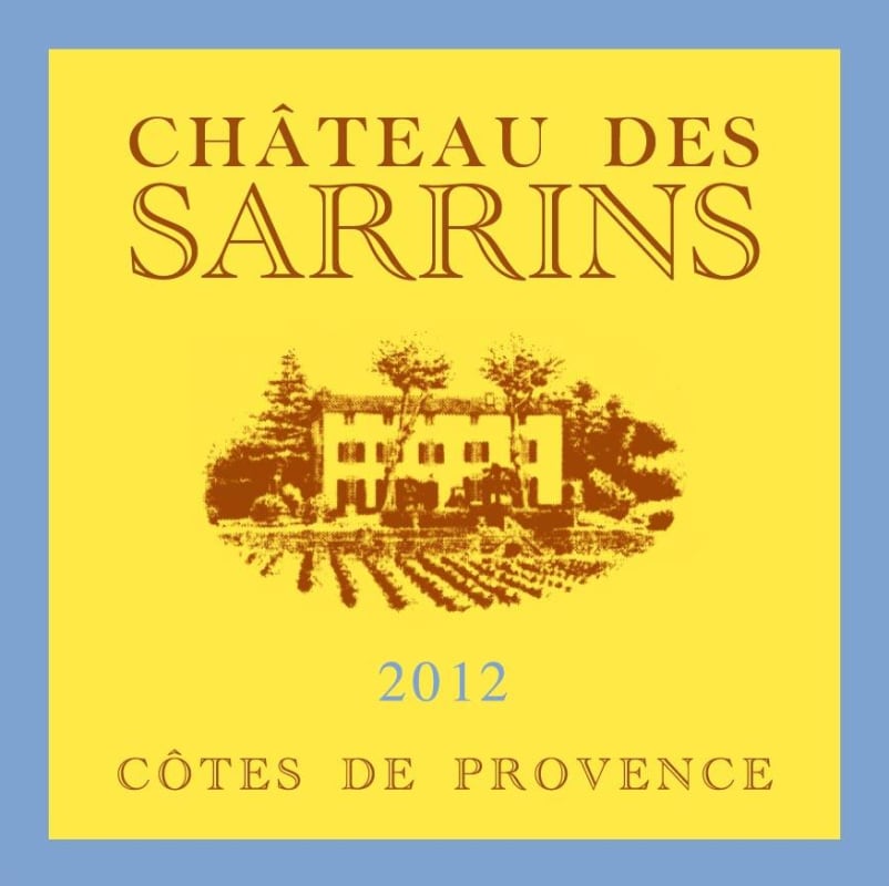 Chateau des Sarrins Cotes de Provence Rouge 2012 Front Label