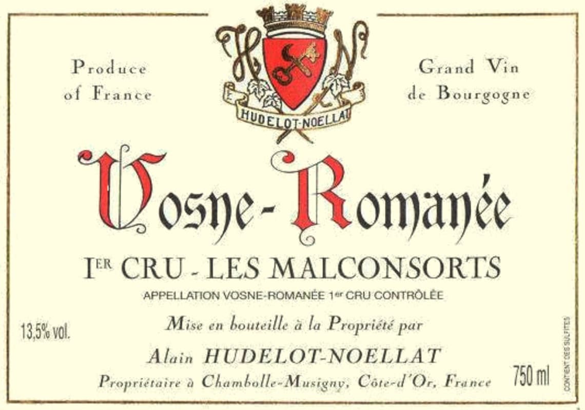 Hudelot-Noellat Vosne-Romanee Les Malconsorts Premier Cru 2013 Front Label