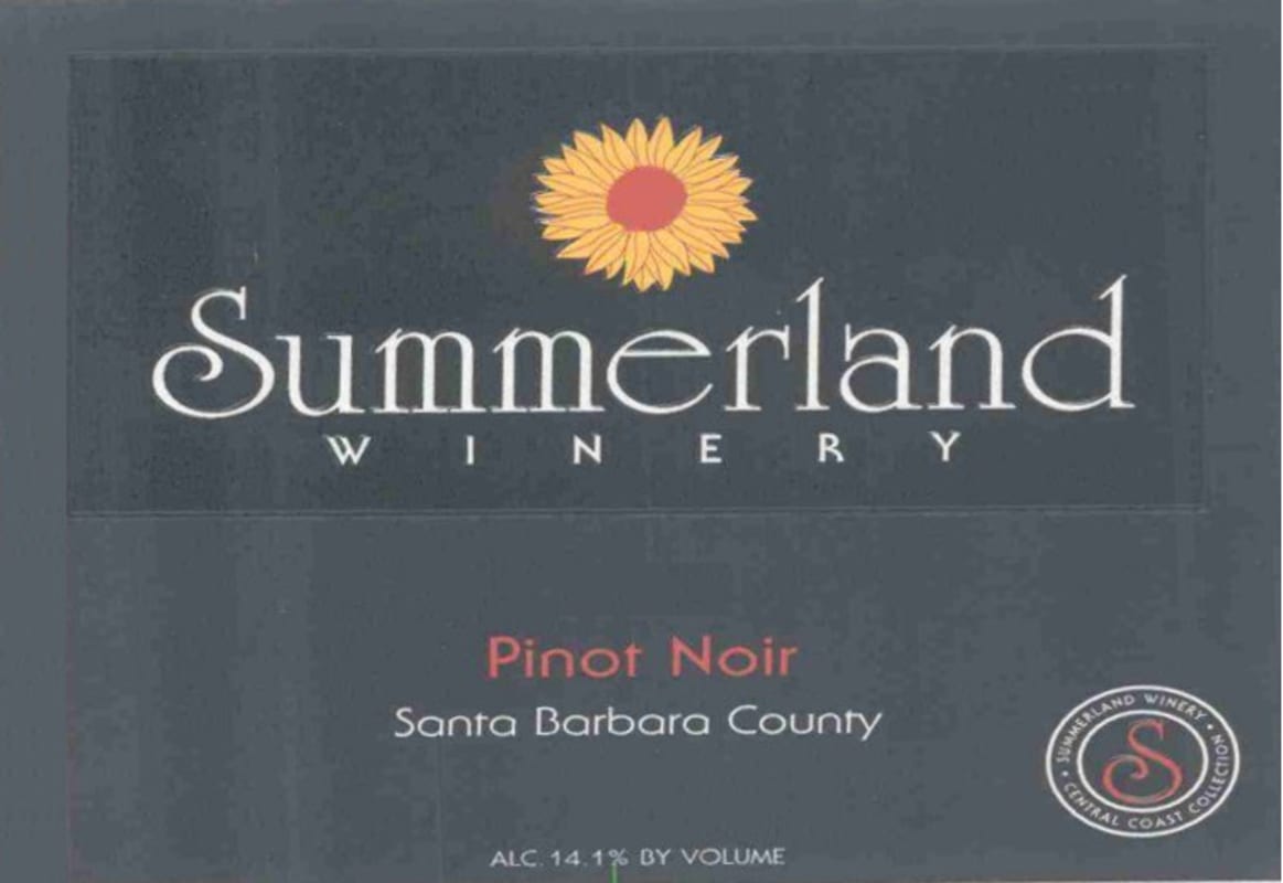 Summerland Santa Barbara Pinot Noir 2007 Front Label