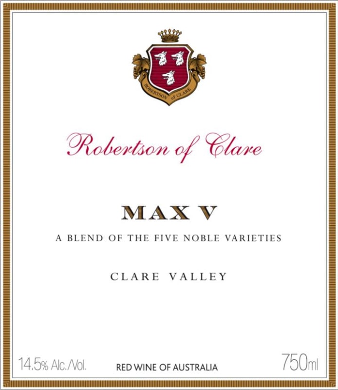 Robertson of Clare Max V 2007 Front Label