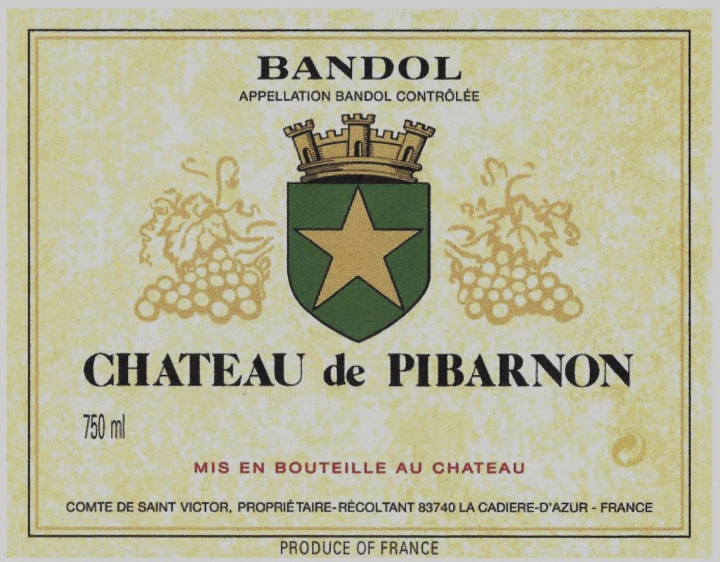 Chateau de Pibarnon Bandol Rouge 2009 Front Label