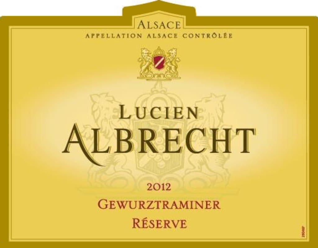 Lucien Albrecht Reserve Gewurztraminer 2012 Front Label