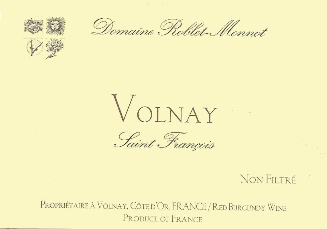 Roblet-Monnot Volnay Saint Francois 2010 Front Label