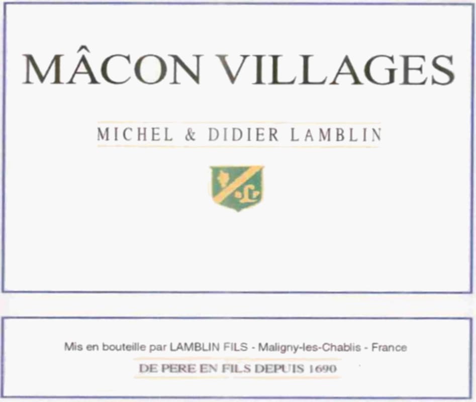 Lamblin et Fils Macon Villages 2006 Front Label