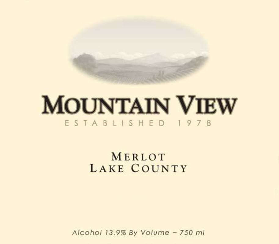 Mountain View Winery California Merlot 2014 Front Label