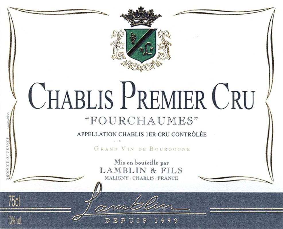 Lamblin et Fils Chablis Fourchaumes Premier Cru 2015 Front Label