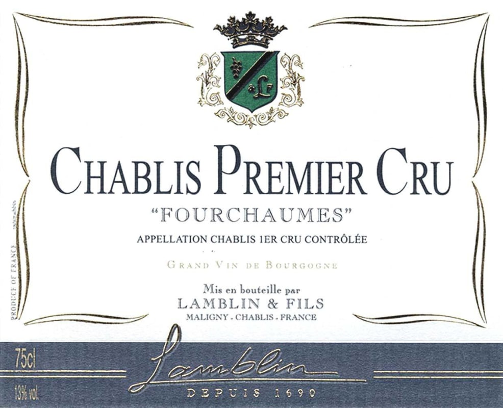 Lamblin et Fils Chablis Fourchaumes Premier Cru 2013 Front Label