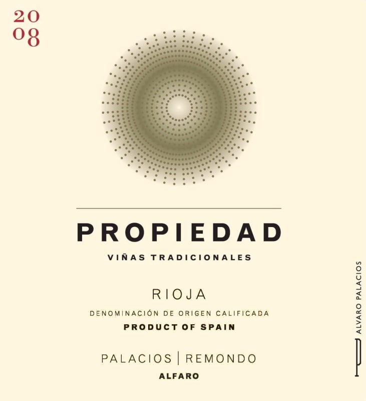 Palacios Remondo Rioja Propiedad 2008 Front Label