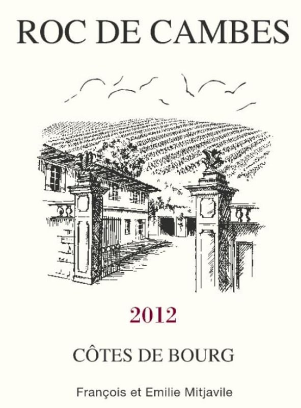 Chateau Roc de Cambes Cotes de Bourg 2012 Front Label