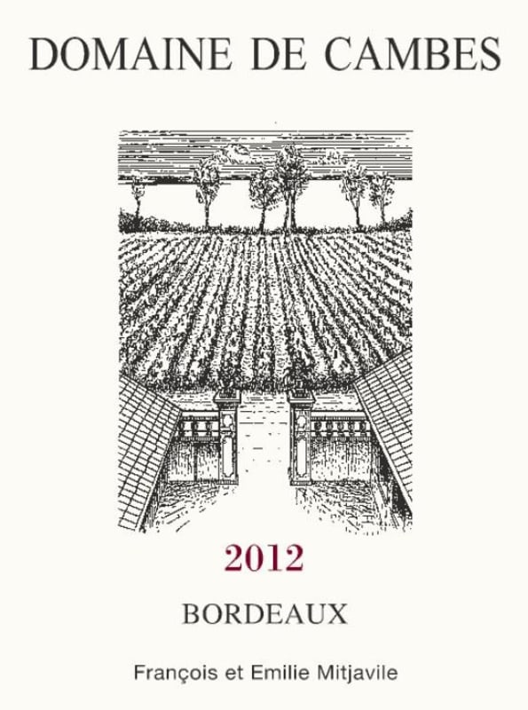 Chateau Roc de Cambes Bordeaux Domaine de Cambes 2012 Front Label