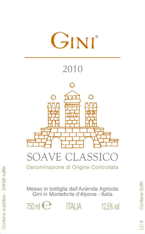 Gini Soave Classico 2010 Front Label