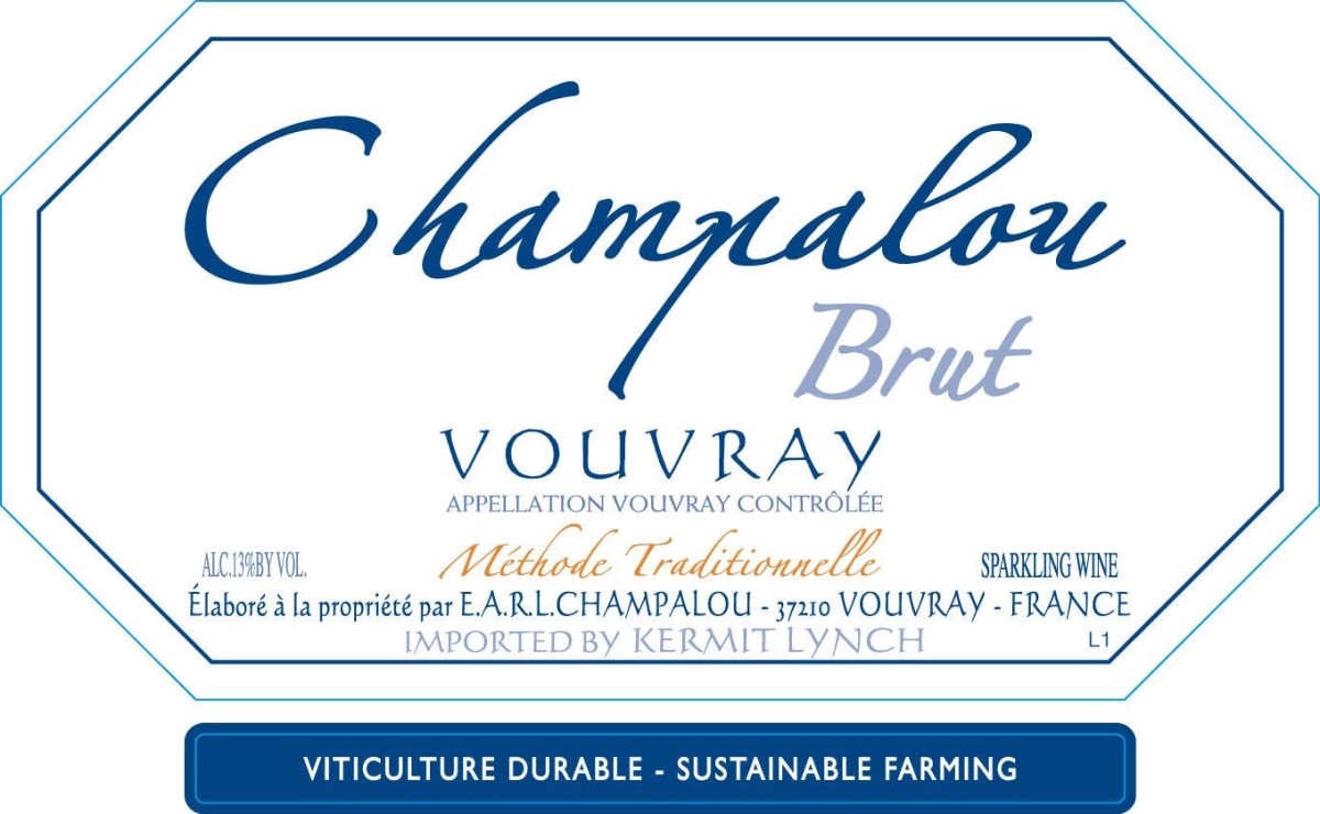 Champalou Vouvray Petillant Methode Traditionelle Brut 2012 Front Label