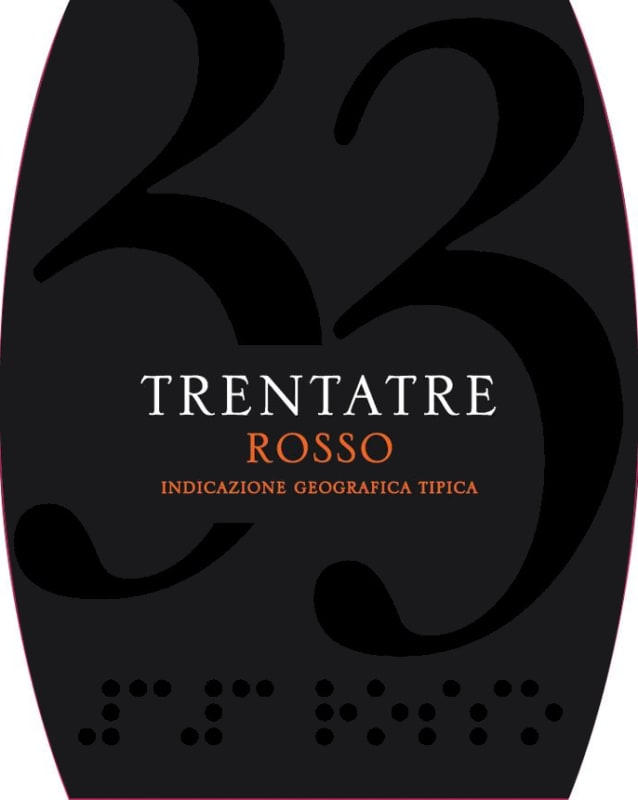 Rocca Vini Superiori Salento 33 Trentatre Rosso 2010 Front Label