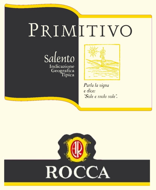 Rocca Vini Superiori Salento Primitivo 2015 Front Label