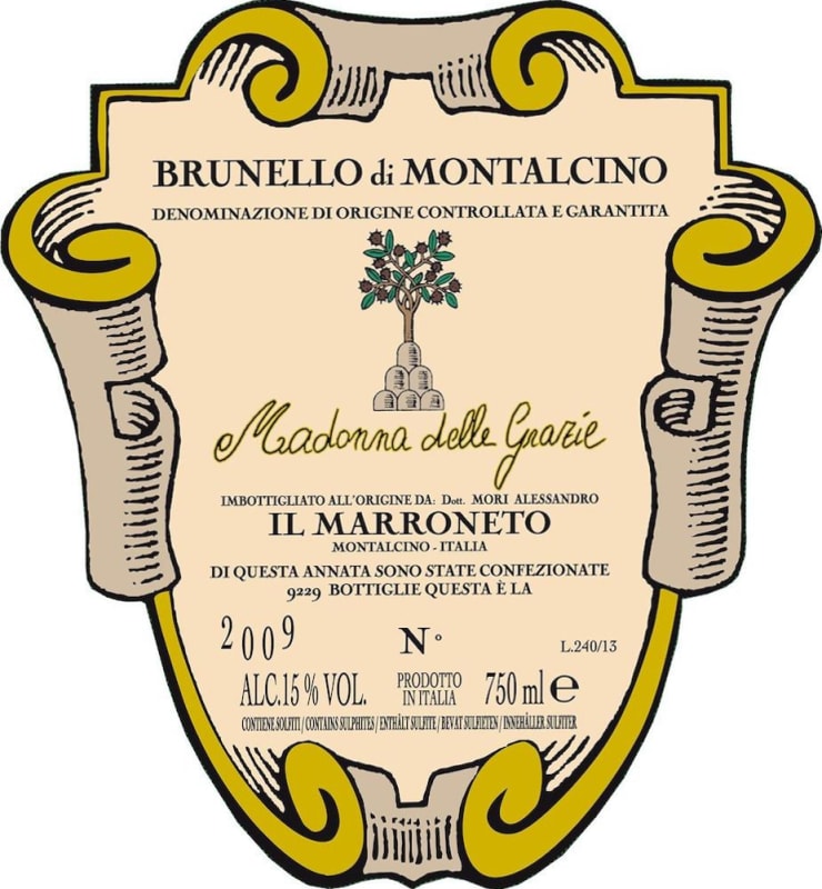 Il Marroneto Brunello Madonna delle Grazie 2009 Front Label