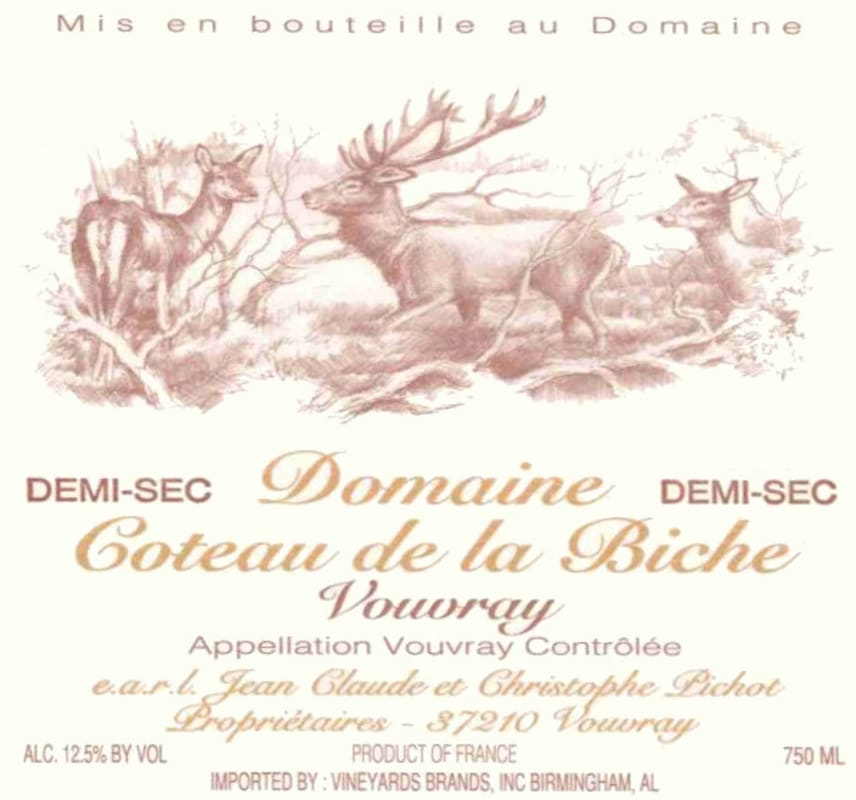 Domaine Pichot Vouvray Coteau de la Biche 2015 Front Label