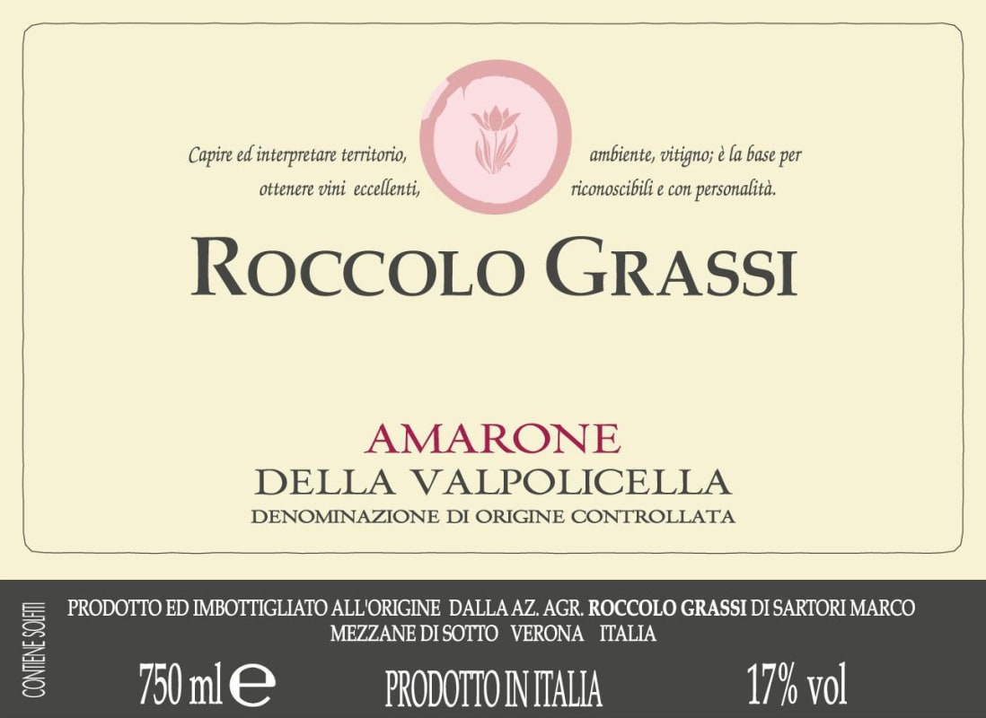 Roccolo Grassi Amarone della Valpolicella 2010 Front Label