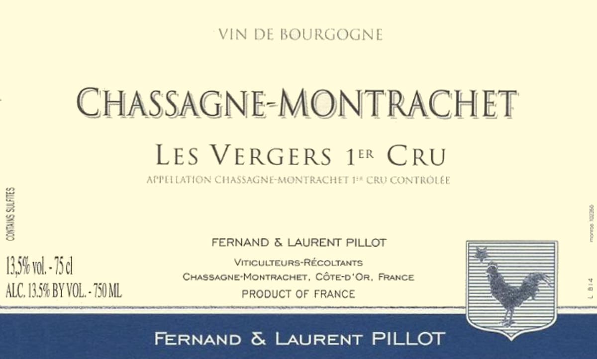 Domaine Fernand & Laurent Pillot Chassagne-Montrachet Vergers Premier Cru 2012 Front Label