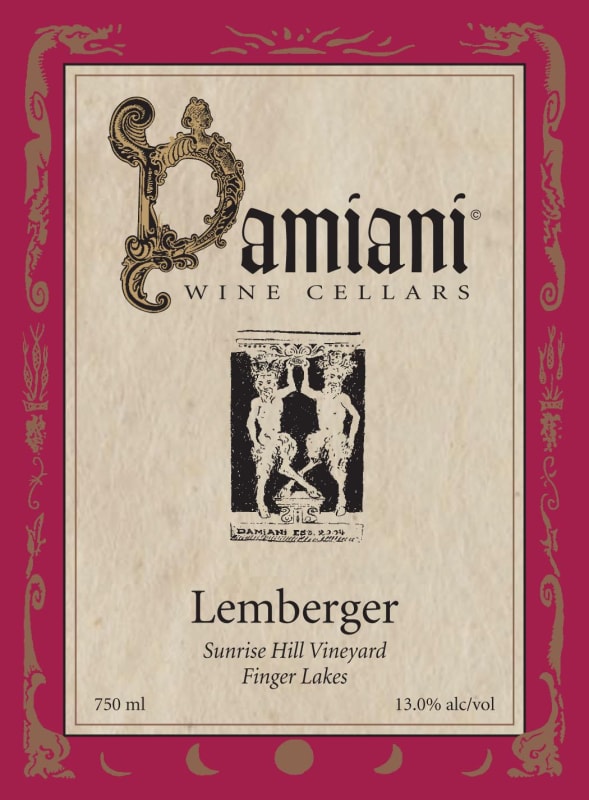 Damiani Wine Cellars Sunrise Hill Vineyards Lemberger 2013 Front Label