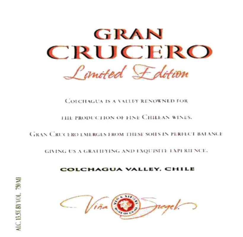 Vina Siegel Gran Crucero Limited Edition 2011 Front Label