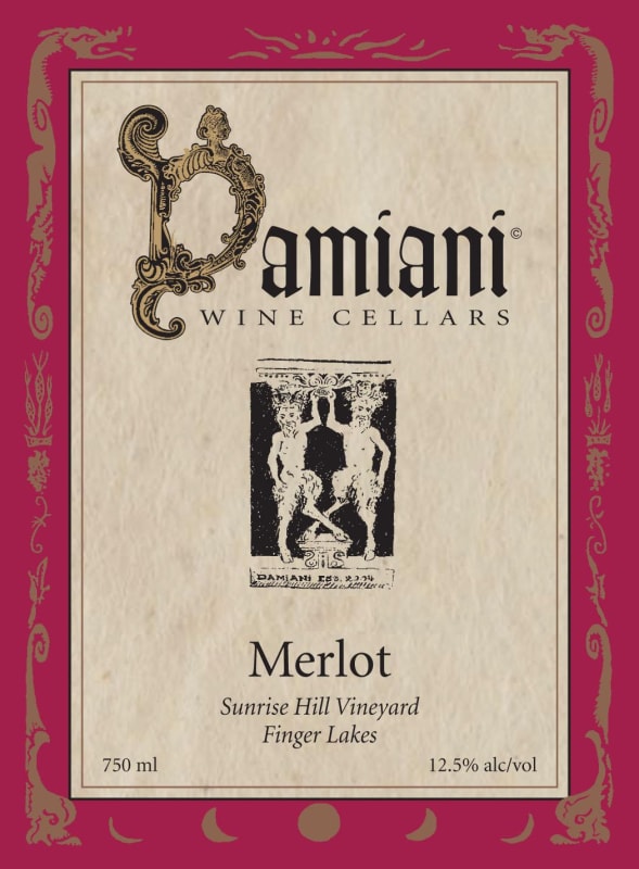 Damiani Wine Cellars Sunrise Hill Vineyard Merlot 2011 Front Label