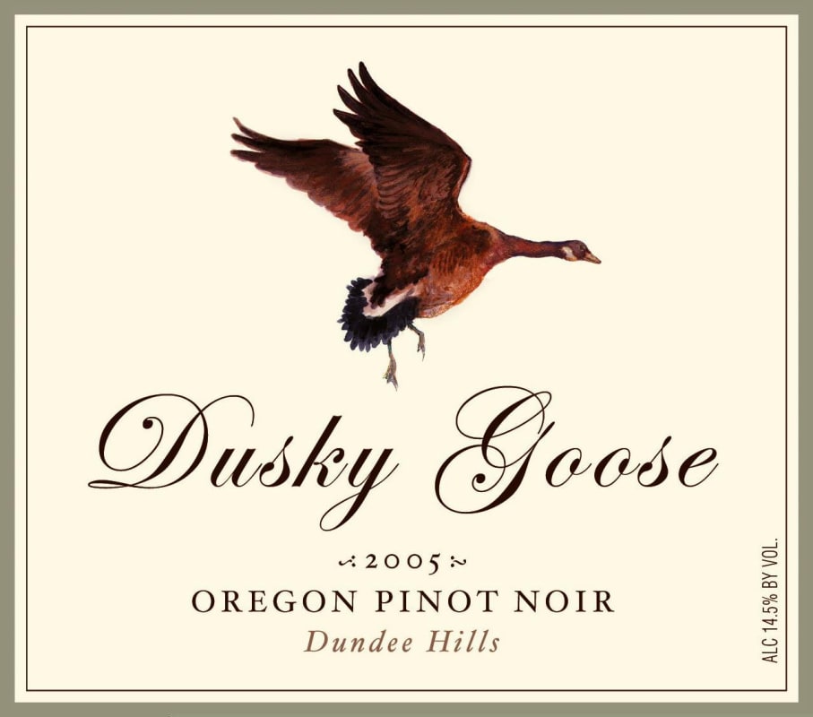 Dusky Goose Dundee Hills Pinot noir 2005 Front Label