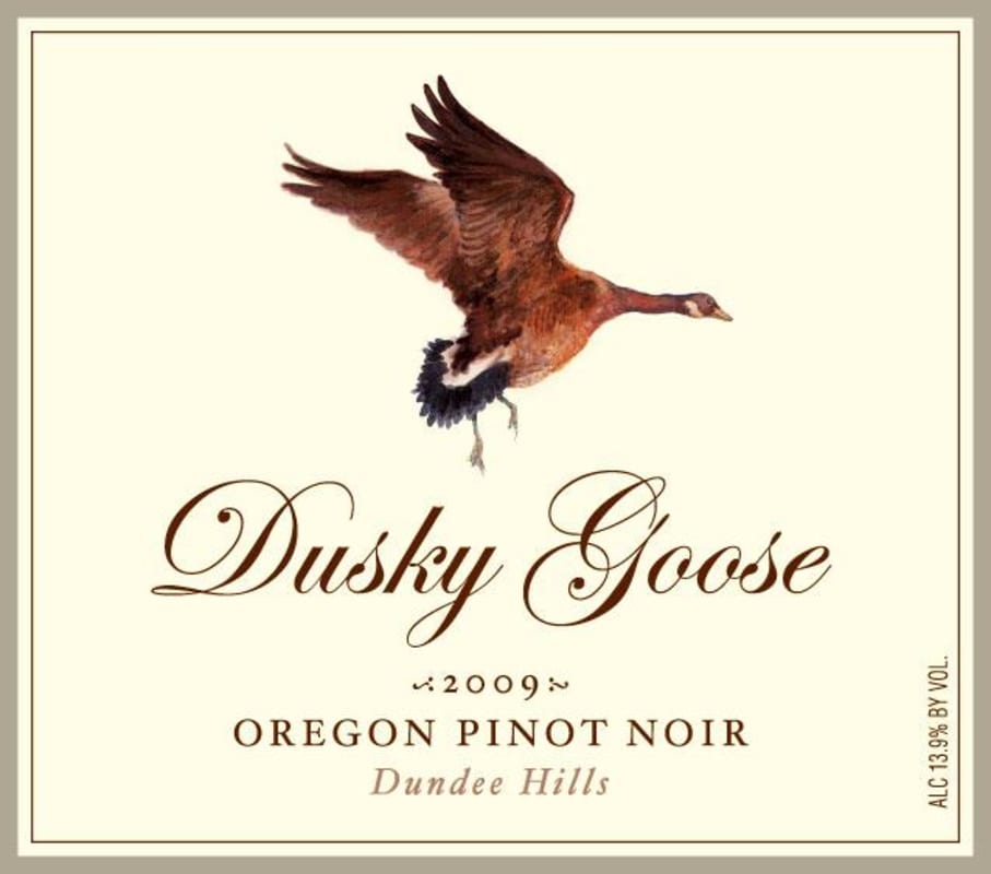 Dusky Goose Dundee Hills Pinot noir 2009 Front Label