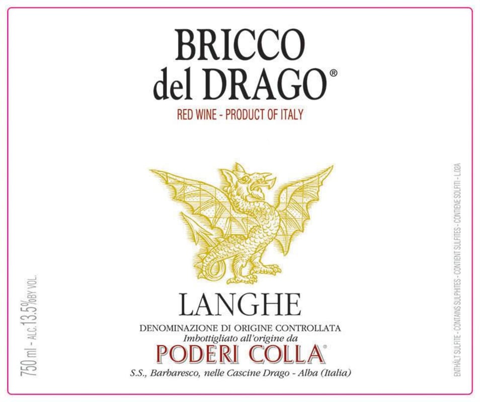 Poderi Colla Bricco del Drago 2009 Front Label