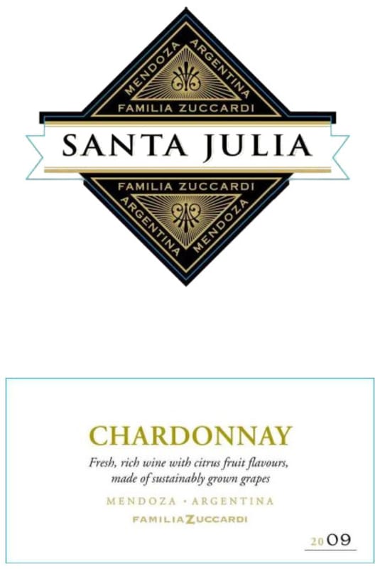 Santa Julia Chardonnay 2009 Front Label
