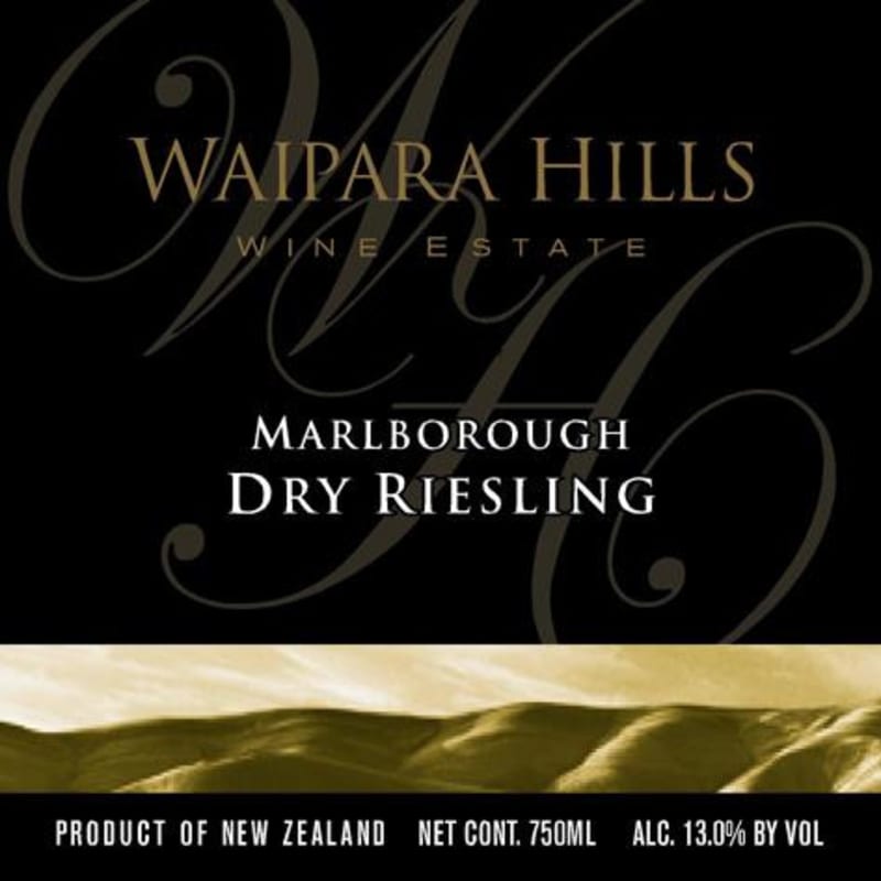 Waipara Hills Dry Riesling 2013 Front Label
