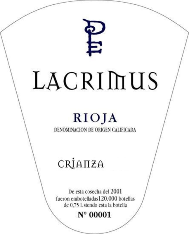 Rodriguez Sanzo Lacrimus Crianza 2003 Front Label