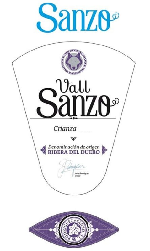Rodriguez Sanzo Vall Sanzo Crianza 2012 Front Label