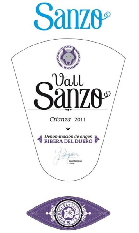 Rodriguez Sanzo Vall Sanzo Crianza 2011 Front Label