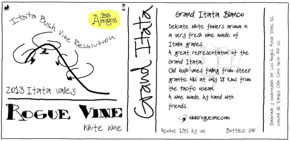 Rogue Vine Grand Itata Blanco 2013 Front Label