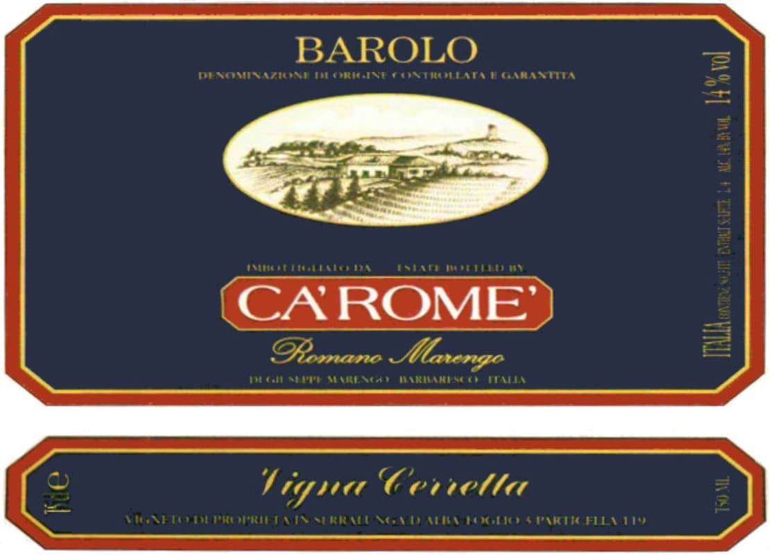 Ca' Rome Barolo Vigna Cerretta 2011 Front Label