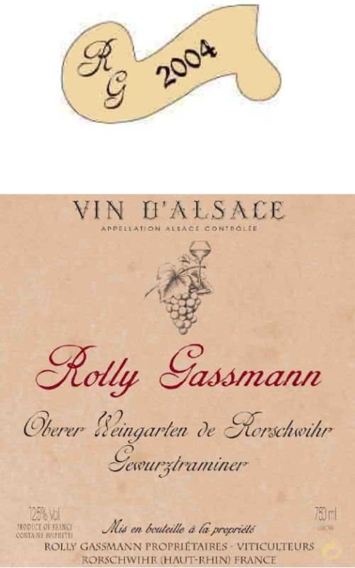 Rolly Gassmann Oberer Weingarten de Rorschwihr Gewurztraminer 2004 Front Label