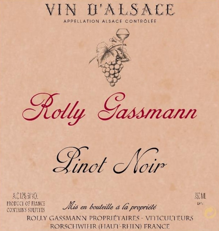 Rolly Gassmann Pinot Noir 2010 Front Label