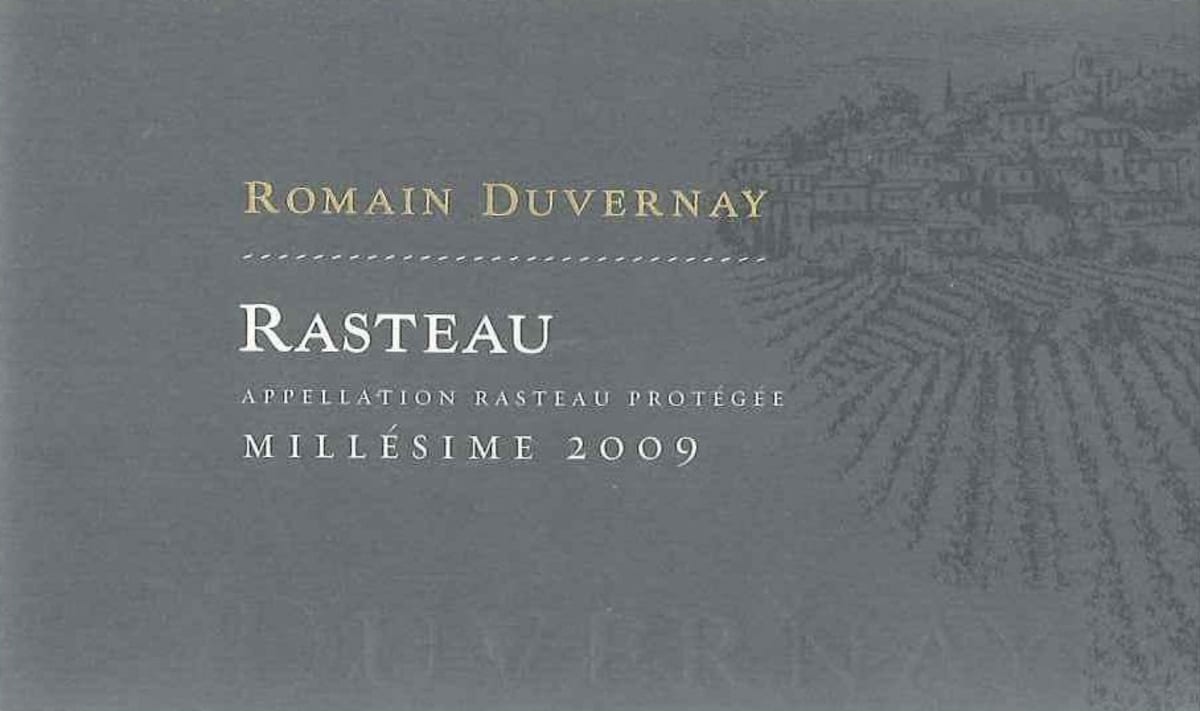 Romain Duvernay Rasteau 2009 Front Label