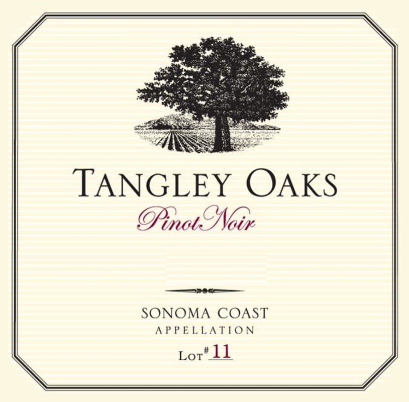 Tangley Oaks Sonoma Coast Pinot Noir 2014 Front Label