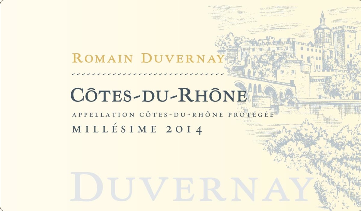 Romain Duvernay Cotes-du-Rhone Blanc 2014 Front Label