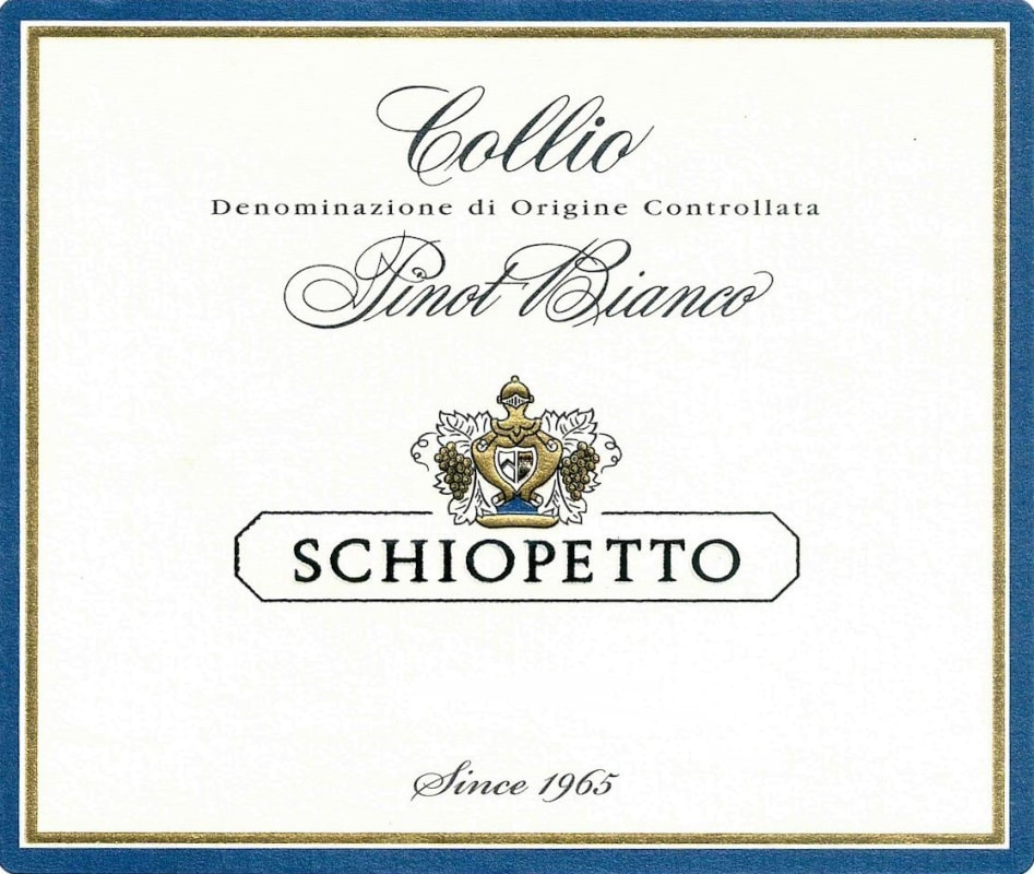 Schiopetto Pinot Bianco 2012 Front Label