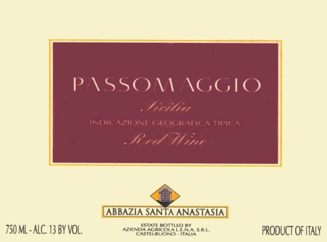 Santa Anastasia Passomaggio 2008 Front Label